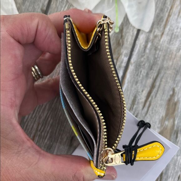 Coach Mini Skinny Id Case With Plaid Print Wallet Bag Purse - Picture 5 of 7